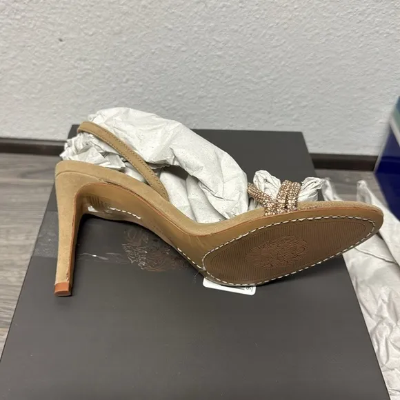 Vince Camuto Women's Luanna Crystal Strap High Heel Sandal Heeled