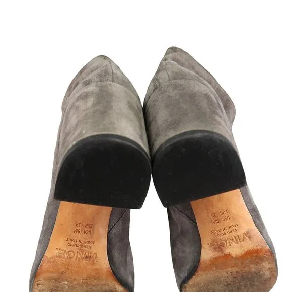 Vince Shoes Womens 9 Booties Fashion Suede Blakely Block Heel Classic Ankle Boot
