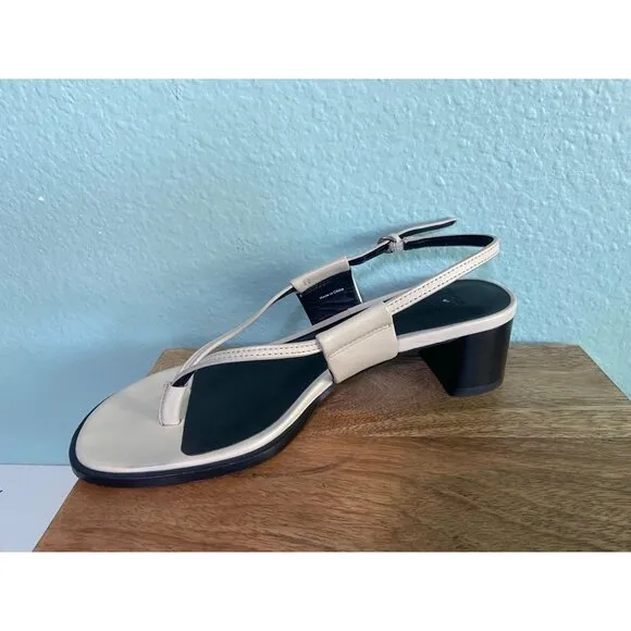 Vince Women's Moonlight Alina Leather Heeled Leather Thong Sandal Shoes Size 6.5