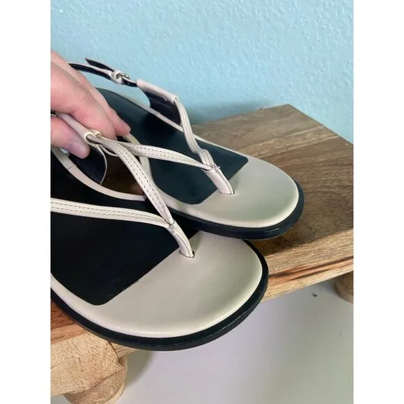 Vince Women's Moonlight Alina Leather Heeled Leather Thong Sandal Shoes Size 6.5