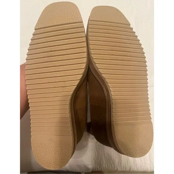 Vince Camuto Omassa Suede Chelsea Boots Platform Wedge Brown NEW