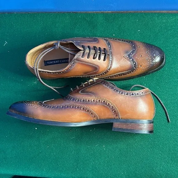 Vincent Cavallo Brown Lace Up Wing Tips Size 10