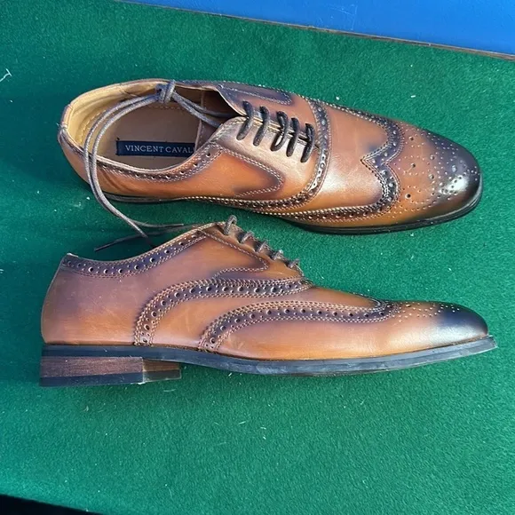 Vincent Cavallo Brown Lace Up Wing Tips Size 10