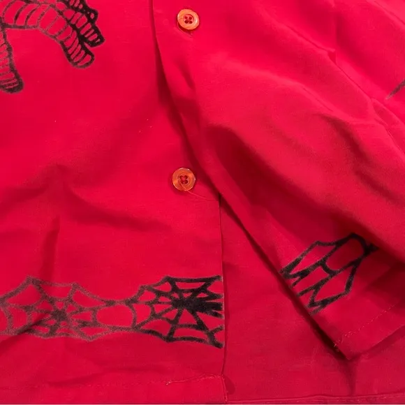 Vintage 2001 Marvel Comics Spider-Man Button Up All Over Print L Shirt