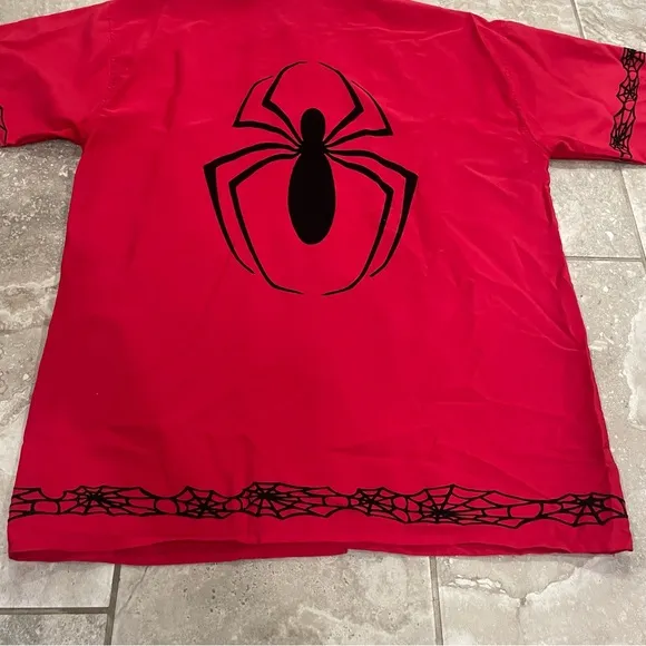 Vintage 2001 Marvel Comics Spider-Man Button Up All Over Print L Shirt