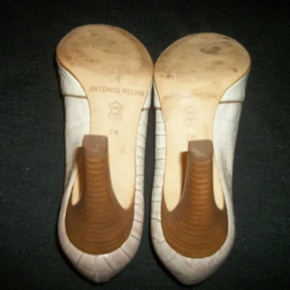 VINTAGE ANTONIO MELANI LEATHER DESIGNS HEEL 7 M