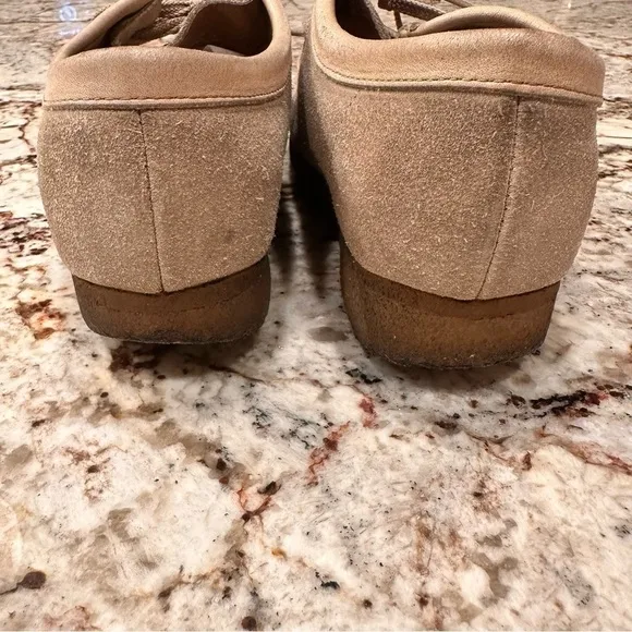Vintage Clark’s Original men’s Wallabee Shoes 7M Leather Stone Beige suede