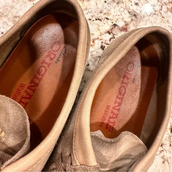 Vintage Clark’s Original men’s Wallabee Shoes 7M Leather Stone Beige suede