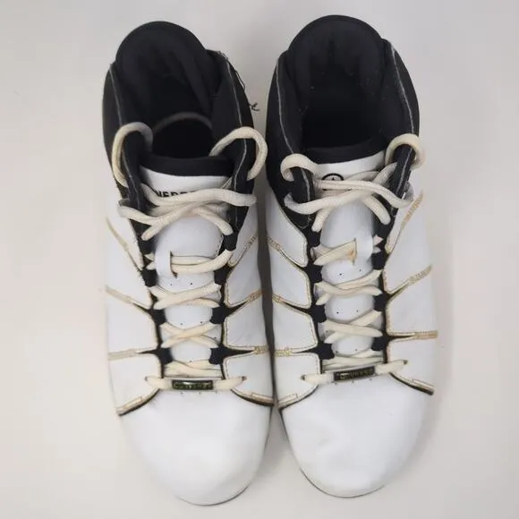 Vintage Converse All Star White Hi Top Leather Shoes Men Size 11