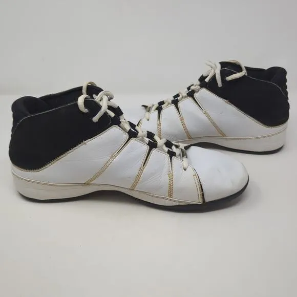 Vintage Converse All Star White Hi Top Leather Shoes Men Size 11