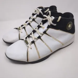 Vintage Converse All Star White Hi Top Leather Shoes Men Size 11