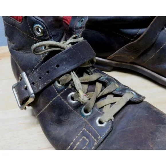 Vintage GH BASS Wilton Maine Monk Strap Logging Shoes Boots Size 8 E Leather‎