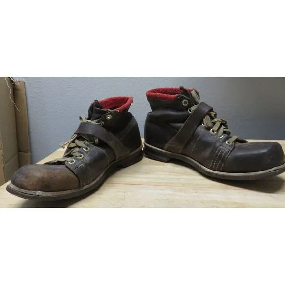 Vintage GH BASS Wilton Maine Monk Strap Logging Shoes Boots Size 8 E Leather‎