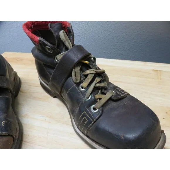 Vintage GH BASS Wilton Maine Monk Strap Logging Shoes Boots Size 8 E Leather‎