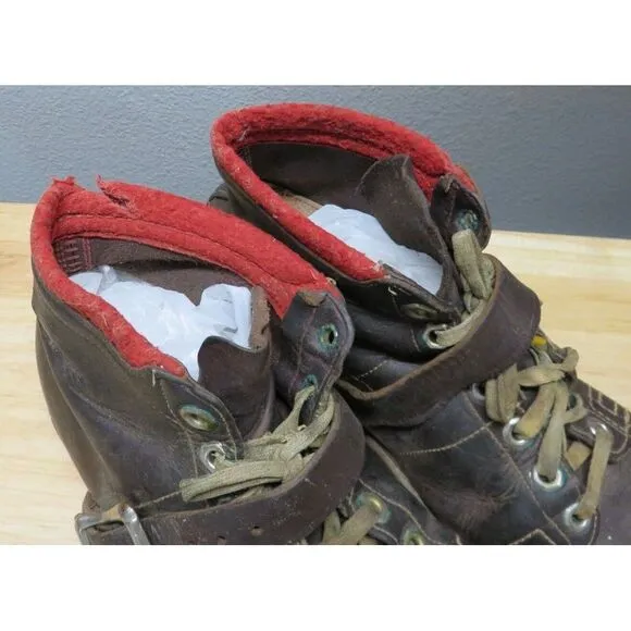 Vintage GH BASS Wilton Maine Monk Strap Logging Shoes Boots Size 8 E Leather‎