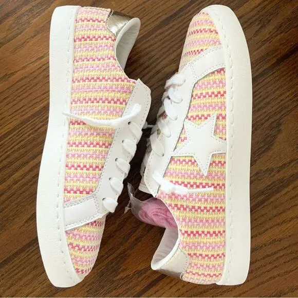 Vintage Havana Pink Tweed Stripe Logo Star Sneakers White Shoes NEW IN BOX 7.5