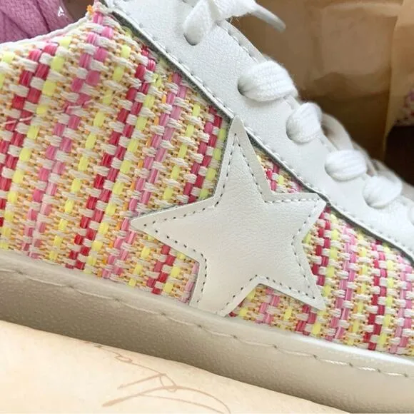 Vintage Havana Pink Tweed Stripe Logo Star Sneakers White Shoes NEW IN BOX 7.5