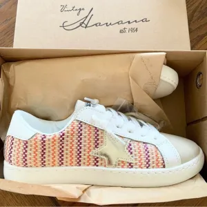 Vintage Havana Tweed Stripe Star Sneakers Women’s Shoes Size 8 NEW Retail $125