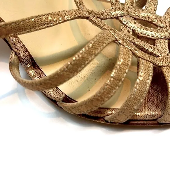 Vintage Jimmy Choo 90’s Rose Gold Sparkly Slingback Heals: S- 7.5