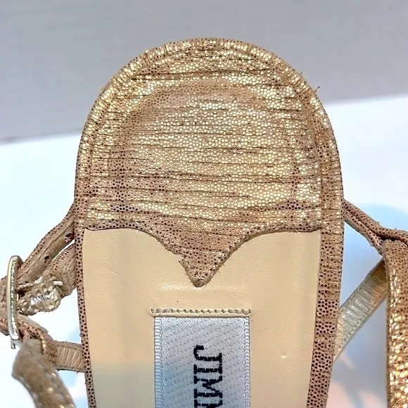 Vintage Jimmy Choo 90’s Rose Gold Sparkly Slingback Heals: S- 7.5
