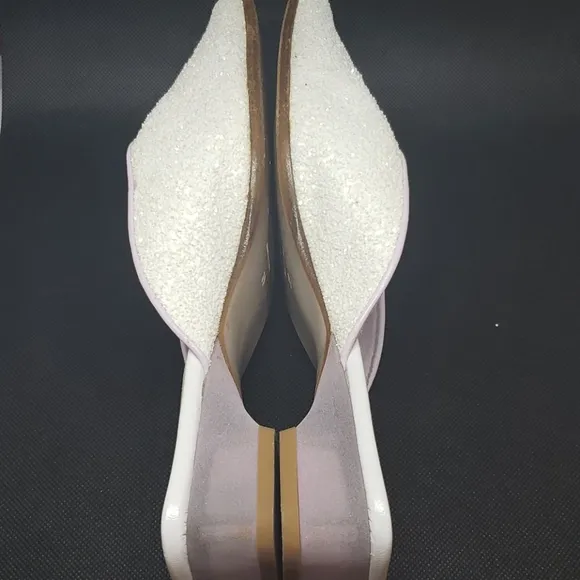 Vintage LENA KOOE Sparkle Encrusted BRIDAL Mule sz 39