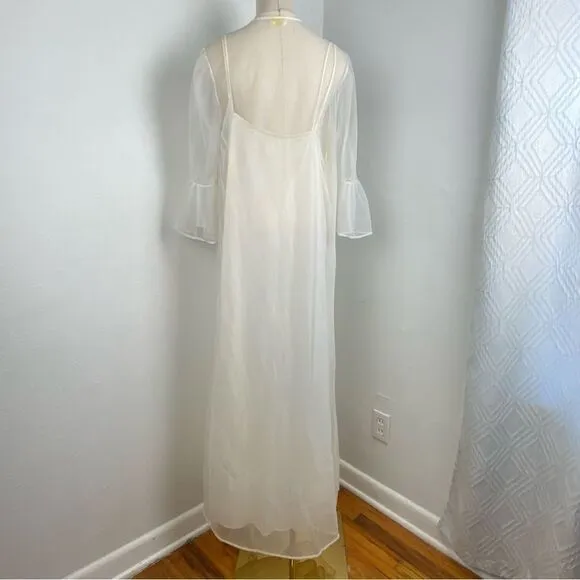 Vintage Monique Baby Doll Lingerie Gown &amp; Kimono Fairy Whimsigoth Wedding Medium