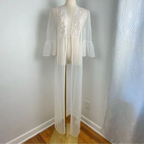 Vintage Monique Baby Doll Lingerie Gown &amp; Kimono Fairy Whimsigoth Wedding Medium