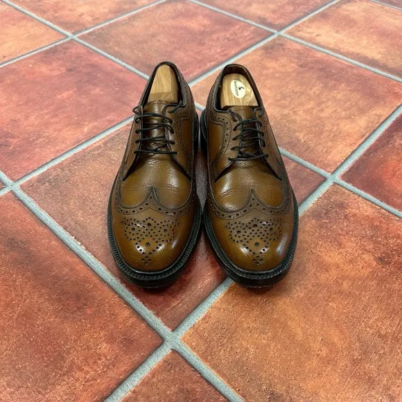 Vintage Nunn Bush Handmade Leather Wingtip Brogues Size 8.5