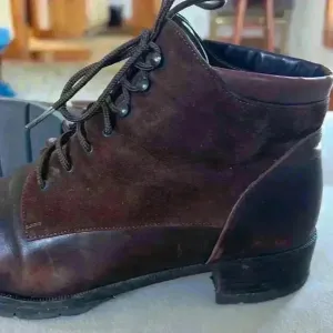 Vintage Paul Green Munchen Brown Suede &amp; Leather Lace Up Ankle Boots Size 51/2