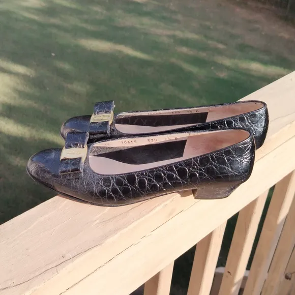Vintage Salvatore Ferragamo Kitten Heel Shoes