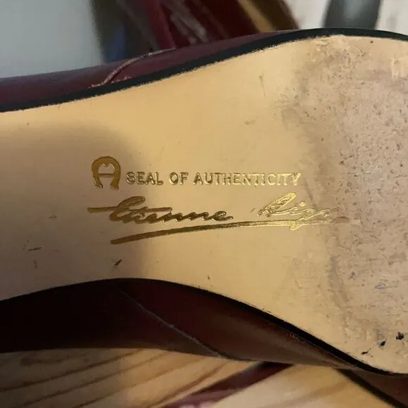 Vintage Authentic Etienne Aigner Burgundy Heels