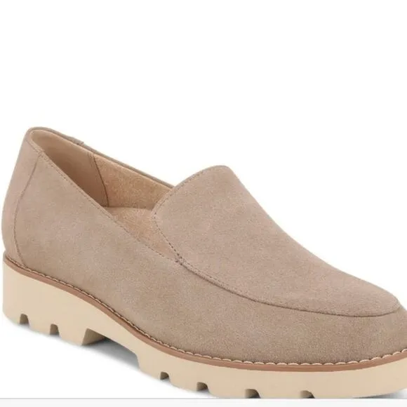Vionic Kensley Tan Suede Loafer Shoes size 9 WIDE width