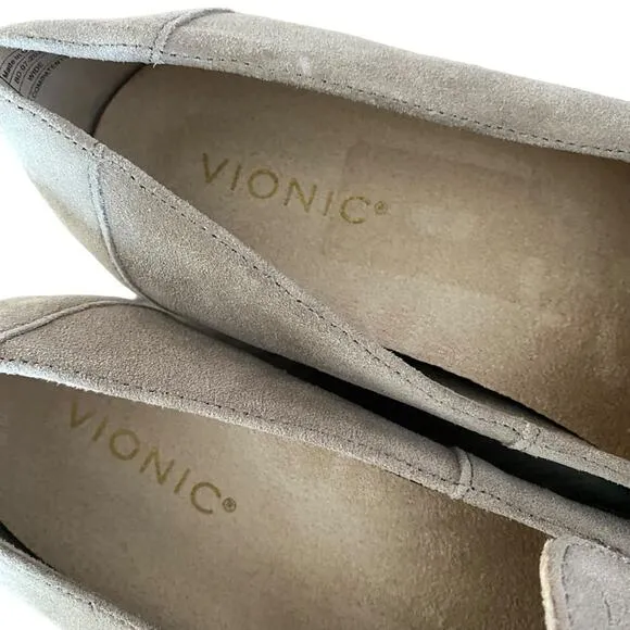 Vionic Kensley Tan Suede Loafer Shoes size 9 WIDE width