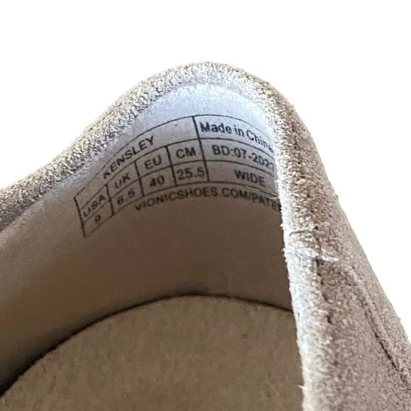 Vionic Kensley Tan Suede Loafer Shoes size 9 WIDE width