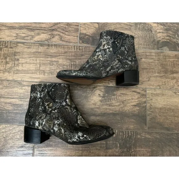 Vionic Size 9 Kamryn Boa Metallic Snake Nebuck Ankle‎ Boots Booties Comfort Shoe