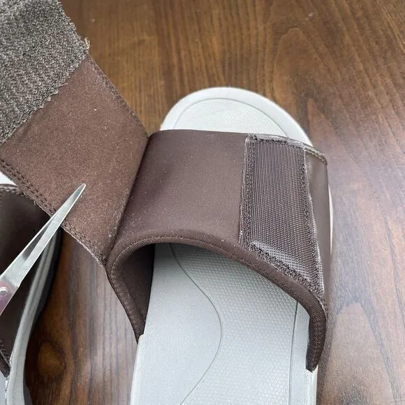 Vionic Stanley Sandals‎ Men's Size 7 Brown Leather Comfort Slip On Slide Shoes