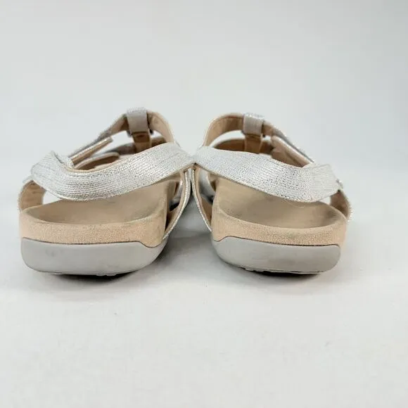 Vionic Women’s Silver Amber Sandals Shoes Comfort 3 Strap Metallic Size 10