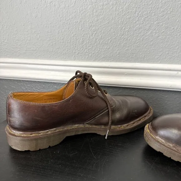Vtg 90s Doc Martens 1561/59 Oxford Shoes Brown England Leather Men's UK 11 US 12