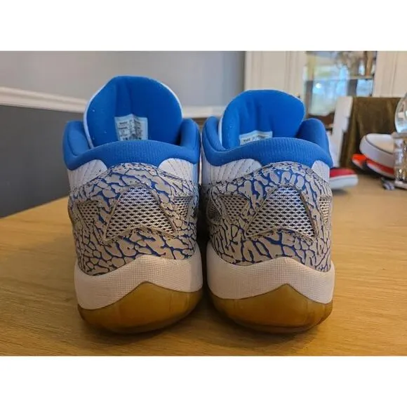 VTG🔥 Nike Air Jordan 11 XI Retro Low White Zest Argon Blue 306008-172 Sz 11 -07