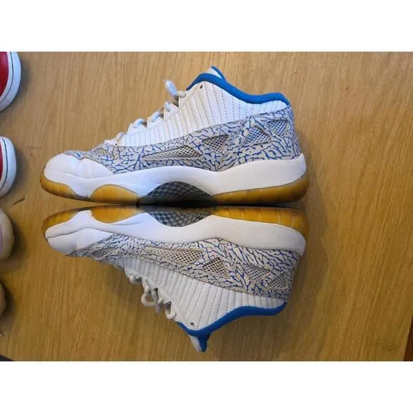 VTG🔥 Nike Air Jordan 11 XI Retro Low White Zest Argon Blue 306008-172 Sz 11 -07