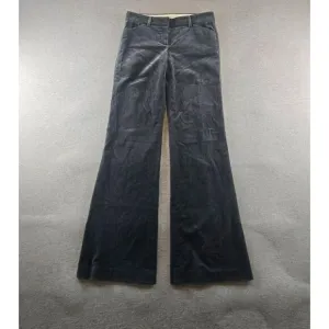 VTG Theory Pants Womens Size 2 Mid Rise Velvet Wide Leg Flare Pants in Black USA