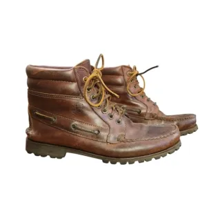 VTG Timberland Brown Leather Gore-Tex 7 Eye Chukka Leather Boots Shoes Mens 9.5