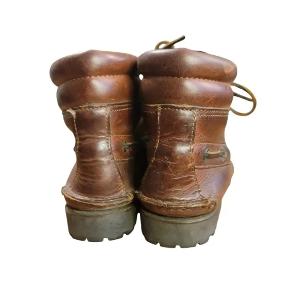 VTG Timberland Brown Leather Gore-Tex 7 Eye Chukka Leather Boots Shoes Mens 9.5