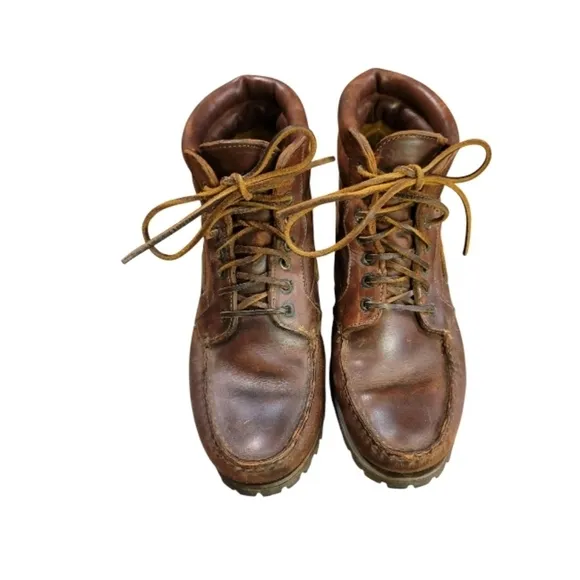 VTG Timberland Brown Leather Gore-Tex 7 Eye Chukka Leather Boots Shoes Mens 9.5