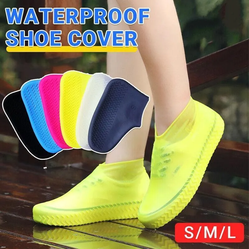 Waterproof Silicone Shoe Covers 1Pair 3Sizes 6Colours