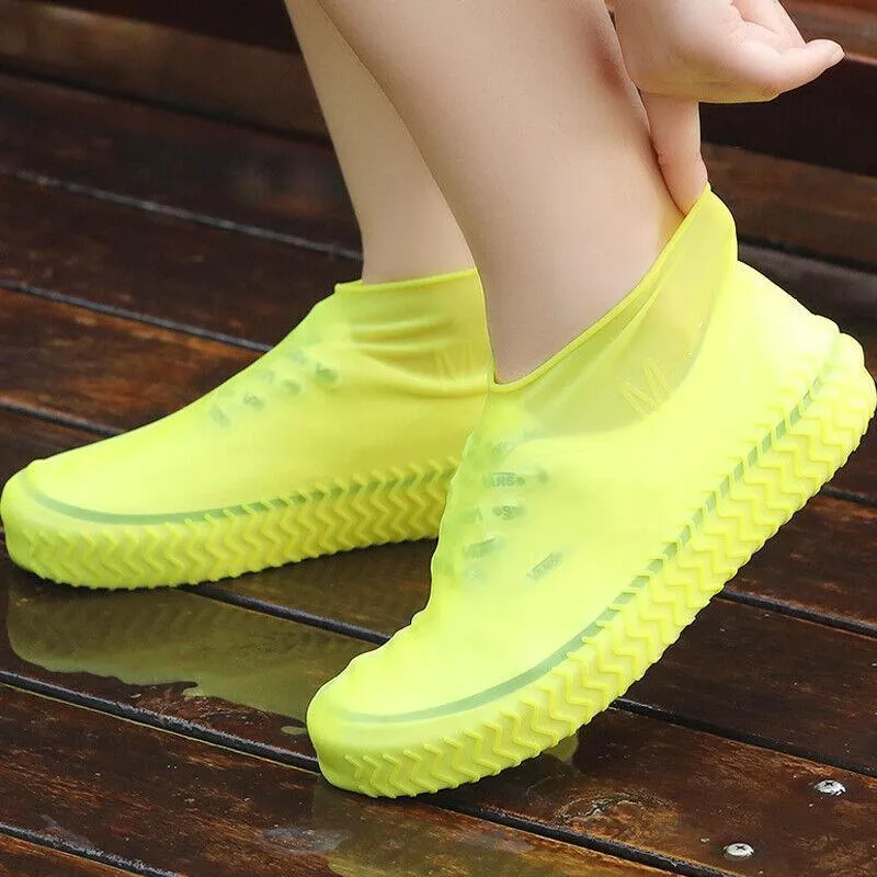 Waterproof Silicone Shoe Covers 1Pair 3Sizes 6Colours