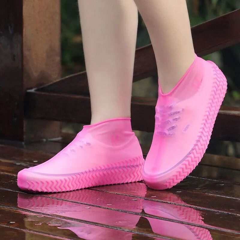Waterproof Silicone Shoe Covers 1Pair 3Sizes 6Colours