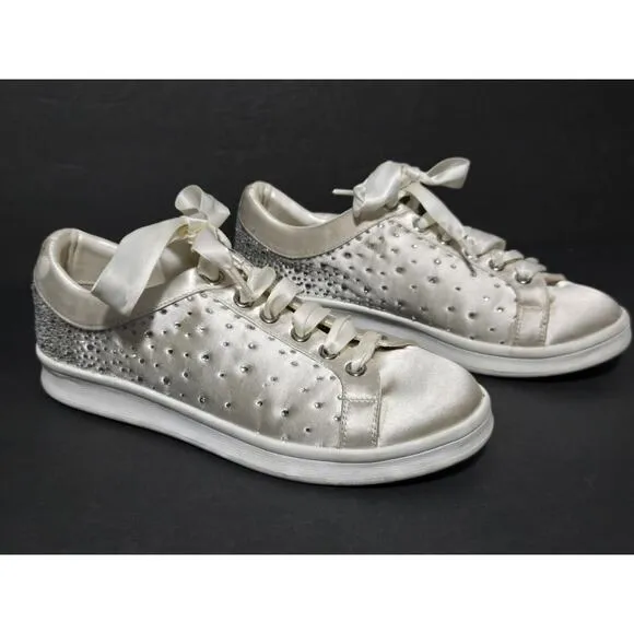Wedding Sneakers~Jewel Badgley Mischka~Crystal Embellished Satin~Sz6~Style:Marla