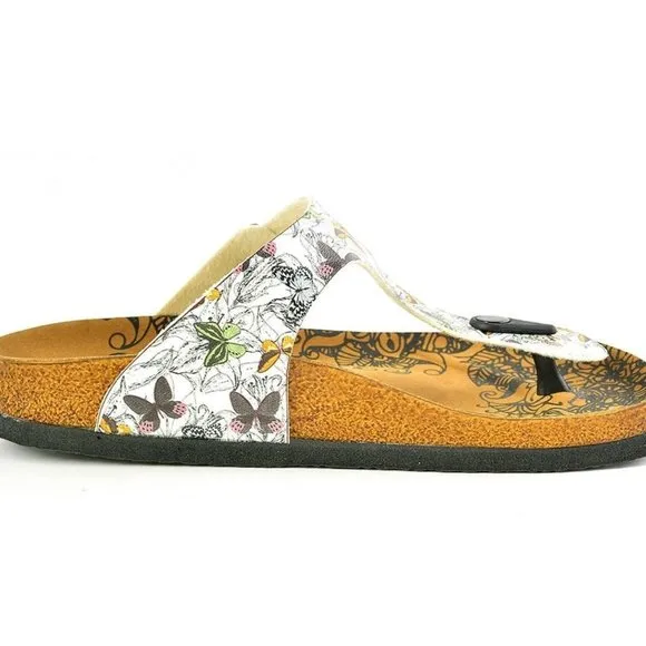 White Butterfly T-Strap Sandal - Calceo Line of Goby Shoes
