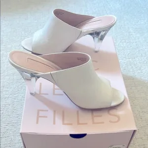 White Heeled Mules By Avec Les Filles